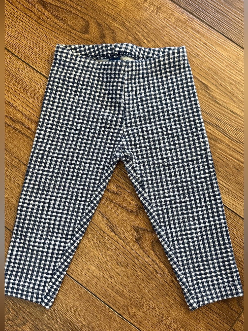 4T Girls Navy and White Gingham Leggings